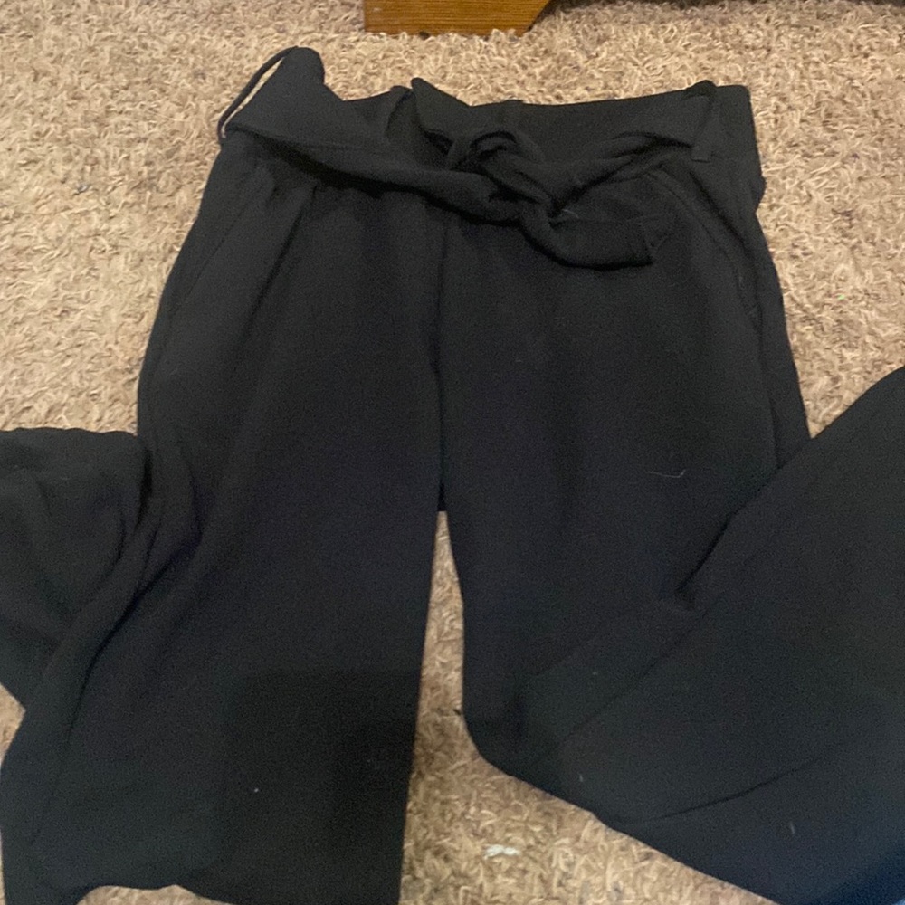 Black tie in the front slacks
